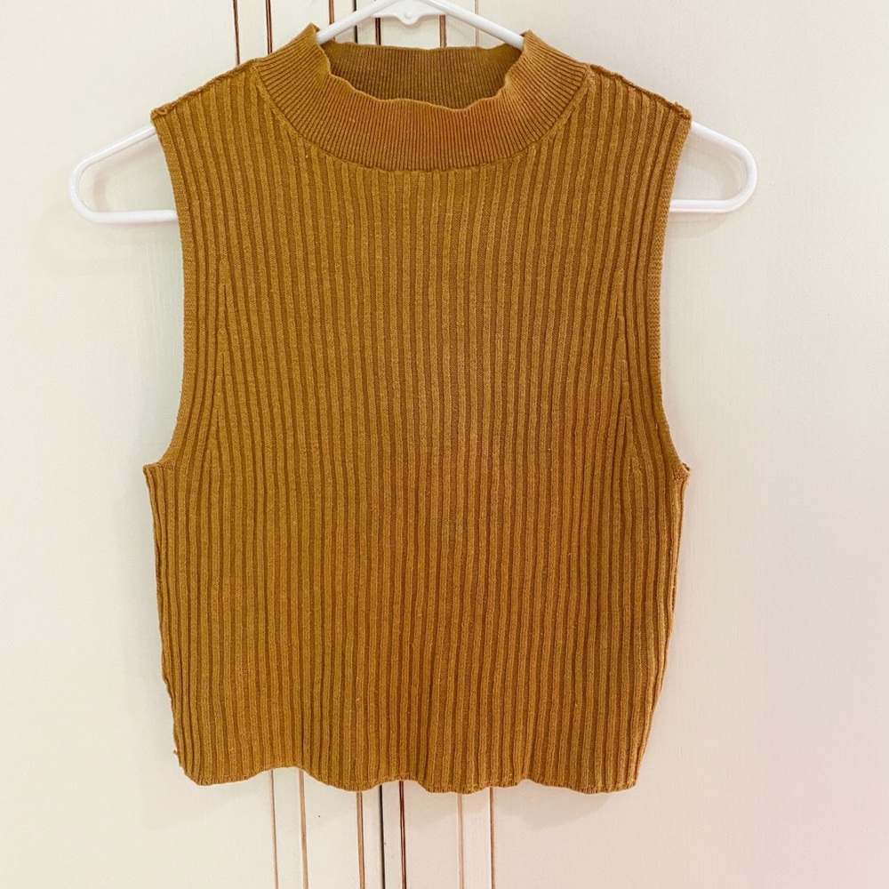 NWOT Free People XS Crop All Day Long Vest Crop Sweater Sleeveless Tank